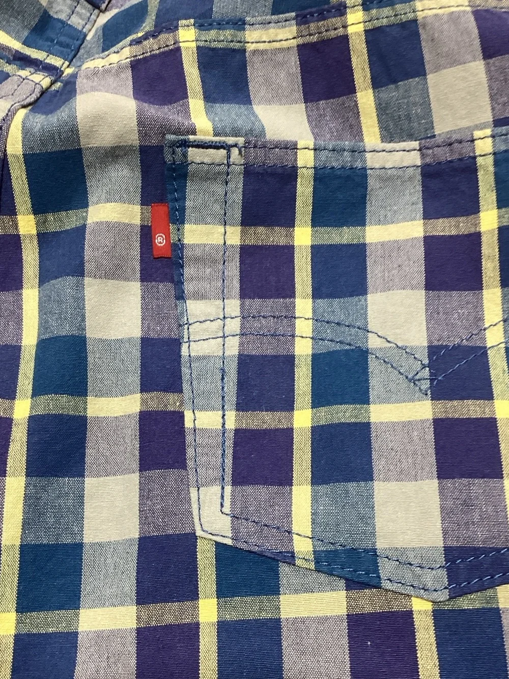 Levi's  504 Size 34 Men's Blue Plaid Shorts
